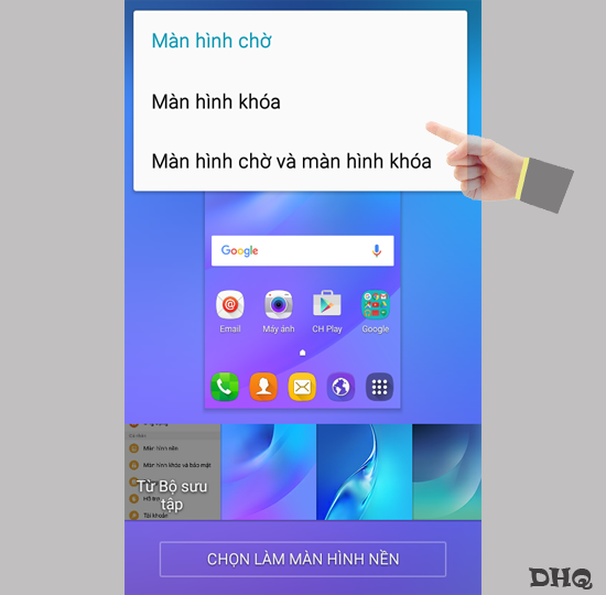 Chọn màn hình chờ, màn hình khóa